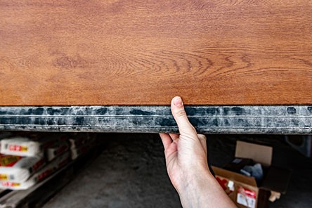 A male hand handling garage door